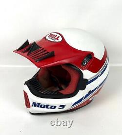 Vintage Bell Moto 5 Motocross Multicolored Helmet Size 7 1/8