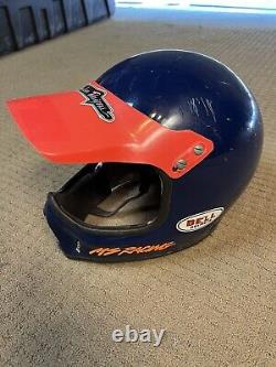 Vintage Bell Motocross Troy Lee Designs Helmet MS RACING Size 7 1/2 Euc