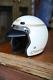Vintage Bell Motorcycle Helmet Sprint Open Face White Gold 80s with Visor L/XL