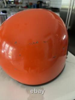 Vintage Bell Star 1970s Orange Motorcycle Motocross Helmet 7 5/8 Used, Solid