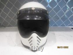Vintage Bell Star Moto 3 III Snell White Motorcycle Motocross Helmet Size 7 5/8