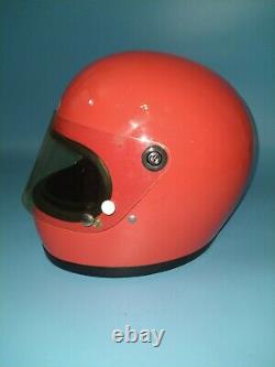 Vintage Bell Star Orange Motorcycle Motocross Helmet 7 1/4