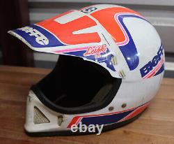 Vintage Bieffe MX Team Made with Kevlar Mix Motorcycle Motocross Helmet with Visor
