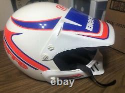 Vintage Bieffe Motocross Dirt Bike Helmet White Blue