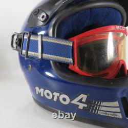 Vintage Blue 1986 Bell Moto 4 Force Flow Motorcycle Motocross Helmet