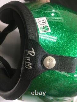 Vintage Buco Metal Flake Green Motorcycle Jet Helmet Motocross
