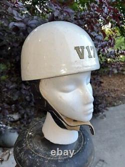 Vintage DRAX HELM Motorcycle Half Shell Helmet Leather Germany Police Military