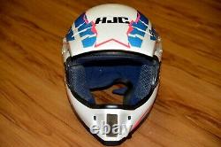 Vintage HJC Motocross Helmet White FGX DIETER DEF Graphics Size L (Large)