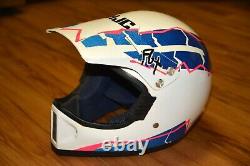 Vintage HJC Motocross Helmet White FGX DIETER DEF Graphics Size L (Large)