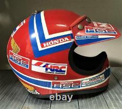 Vintage HONDA Motocross Helmet XL-1 Tricolor Made by SHOEI Size L 70s 80s Rare