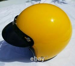 Vintage Jofa BMX Motocross DG Open Face Large Racing Helmet 1979 Visor Yellow