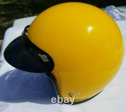 Vintage Jofa BMX Motocross DG Open Face Large Racing Helmet 1979 Visor Yellow