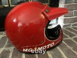 Vintage Marushin MG MOTO CROSS HELMET XL Custom Motorcycle Red 1980 III