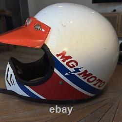 Vintage Marushin MG Moto Star 3 Motorcycle Helmet Motocross Visor Rare Original