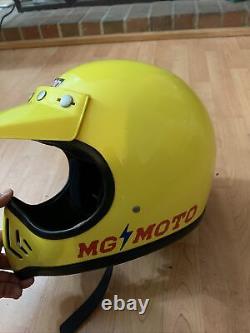 Vintage Marushin Snell 1980's MG-MOTO Moto Cross Helmet 7-1/8 Yellow