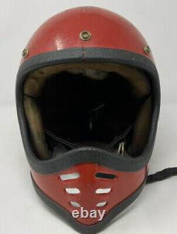 Vintage Maxon Moto Full Face Motorcycle Motocross Helmet Red XL Extra Large