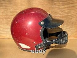 Vintage McHAL Motorcycle Motocross Race Car Open Face Helmet Full Face Prototype