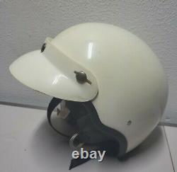 Vintage Motocross Motorcycle racing helmet 1970's 3/4 face bike Large Visor DOT