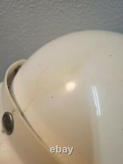 Vintage Motocross Motorcycle racing helmet 1970's 3/4 face bike white Visor DOT