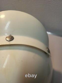 Vintage Motocross Motorcycle racing helmet 1970's 3/4 face bike white Visor DOT