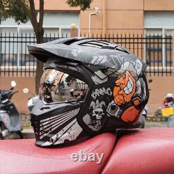 Vintage Motorcycle Helmet Combination Riding Full Motorbike Helmets DOT Approved