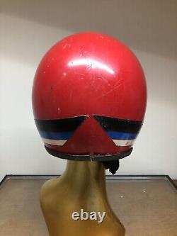 Vintage Motorcycle Motocross Full Face Red Helmet Made In Canada 70s 80s
