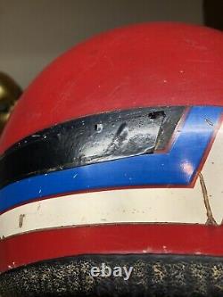 Vintage Motorcycle Motocross Full Face Red Helmet Made In Canada 70s 80s