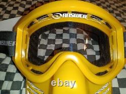 Vintage N. O. S. Answer Yellow /goggles/mask / Scott Oakley, motocross, helmet