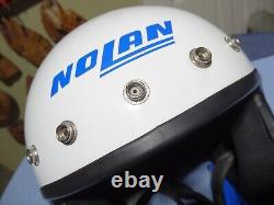 Vintage NOLAN Red White Blue Motocross Helmet LARGE (MOTO 3 RT BELL) ITALY