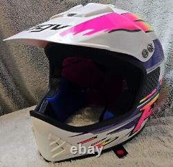 Vintage Neon 1984 agv RX Motocross ATV Off Road Helmet Snell 54 cm Made In Italy