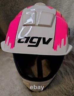 Vintage Neon 1984 agv RX Motocross ATV Off Road Helmet Snell 54 cm Made In Italy