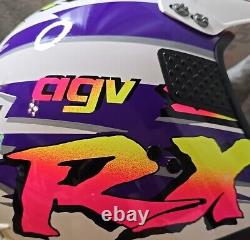 Vintage Neon 1984 agv RX Motocross ATV Off Road Helmet Snell 54 cm Made In Italy