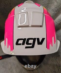 Vintage Neon 1984 agv RX Motocross ATV Off Road Helmet Snell 54 cm Made In Italy