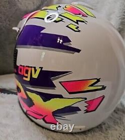 Vintage Neon 1984 agv RX Motocross ATV Off Road Helmet Snell 54 cm Made In Italy