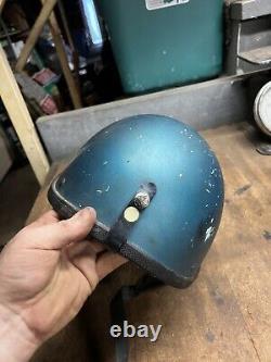 Vintage Old Rare Original Buco Motorcycle Racing Half Helmet Leather Flaps USA