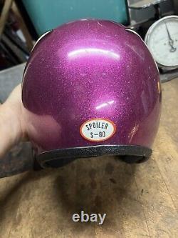 Vintage Old Spoiler S-80 Flake Sparkle Purple Motorcycle Racing Helmet M USA