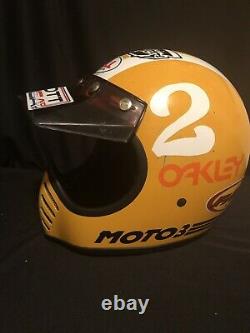 Vintage RARE Bell Moto 3 Motocross Motorcycle Helmet USA Yellow Sz 7 3/8