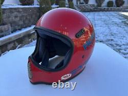 Vintage Red Bell Moto 3 Pro Motorcycle Motocross Helmet Size 7 3/8