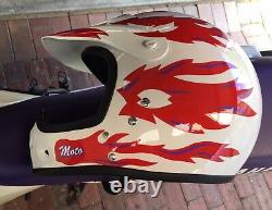 Vintage Retro Motocross VMX Ffm Moto Star Motorbike Fullface Helmet, Old School