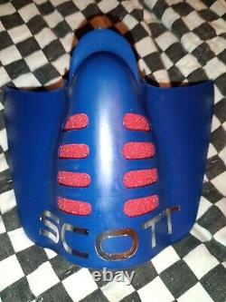 Vintage SCOTT 85 blue/ red goggle mask guard, mx, ama, motocross, helmet, visor