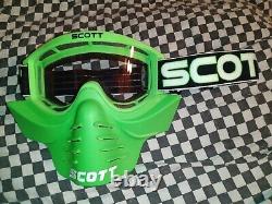 Vintage SCOTT 89 Kawasaki goggles green, mask mx, motocross, helmet, visor