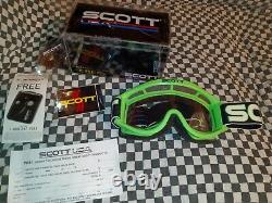 Vintage SCOTT 89 Kawasaki goggles green, mx, ama, motocross, helmet, visor