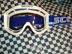 Vintage SCOTT 89 White / blue goggles/mask guard, motocross, helmet, visor
