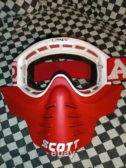 Vintage SCOTT 89 White goggles/mask guard, mx, ama, motocross, helmet, visor
