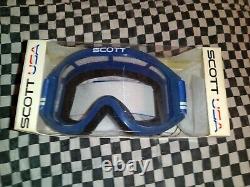 Vintage SCOTT 89 blue/white goggles/mask guard, mx, ama, motocross, helmet, visor