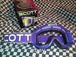 Vintage SCOTT 89 purple goggles. Mask guard, mx, ama, motocross, helmet, visor