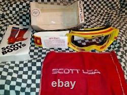 Vintage SCOTT 89yellow, red goggles/mask guard, mx, ama, motocross, helmet, visor