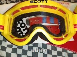 Vintage SCOTT 89yellow, red goggles/mask guard, mx, ama, motocross, helmet, visor