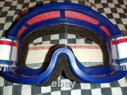 Vintage SCOTT Goggle 59 Blue, Red guard, mx, ama, motocross, helmet, visor