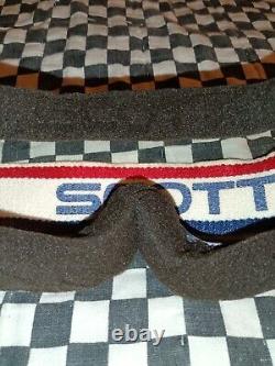 Vintage SCOTT Goggle 59 Blue, Red guard, mx, ama, motocross, helmet, visor